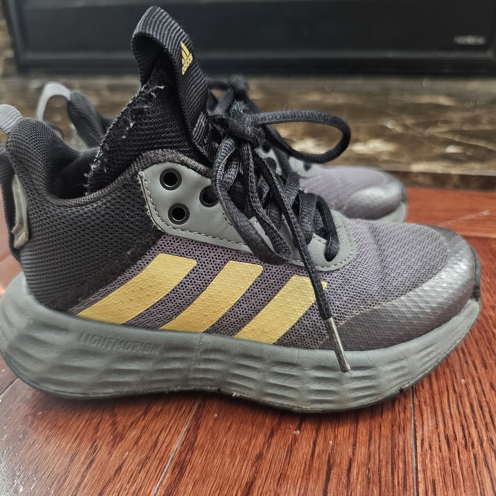 Kids Black and Gold Adidas Shoes